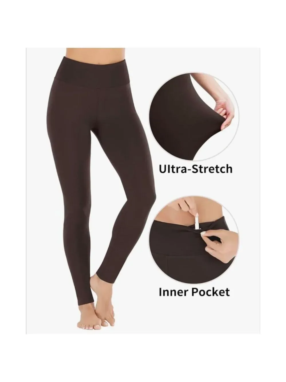 Women's Heathyoga Leggings, Size Large Black